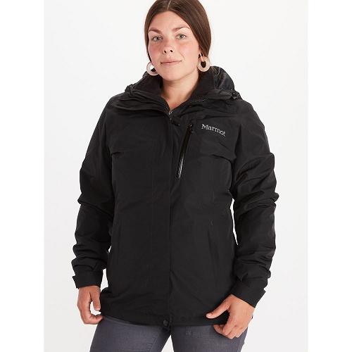 Marmot 3 in 1 Jacket Black NZ - Ramble Component Jackets Womens NZ5732890